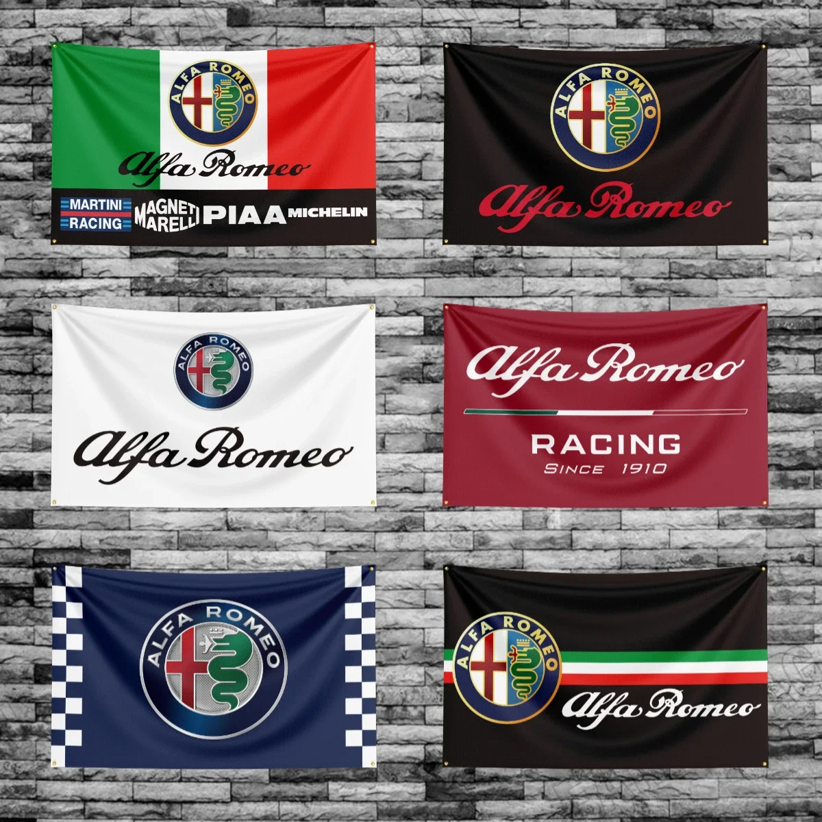 3x5 Ft Alfa romeos Flag Polyester Printed Car Banner Flags for Room Garage Decor