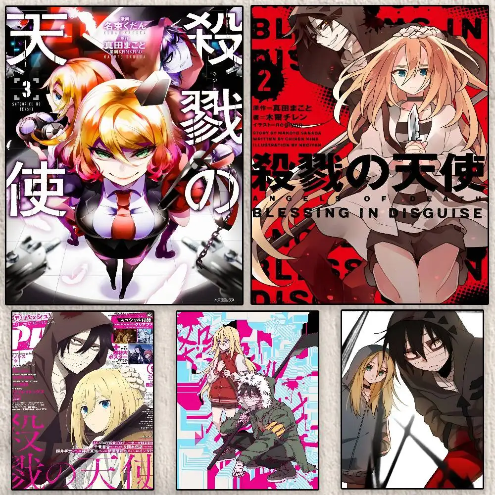 

Cool Anime Hot A-Angels of Death Poster Modern Waterproof HD Wall Art Decal Self-Adhesive Aesthetic Decor for Home Living Room B