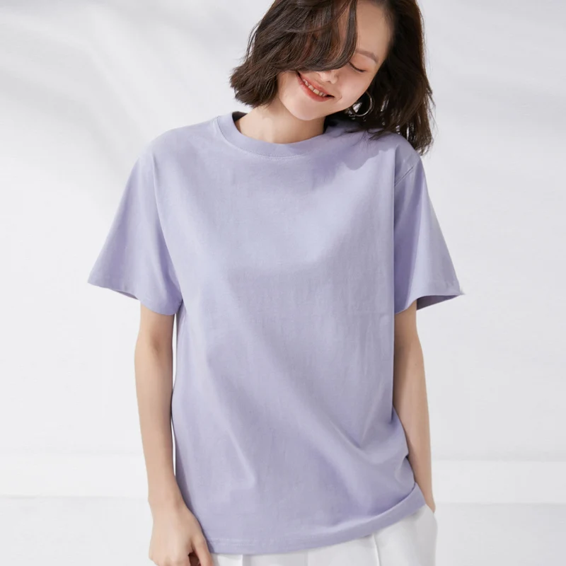 2024 Summer Oversized T shirts for Women Men Cotton Solid Color Tees Casual Female Korean Streetwear Basic Solid Young Cool Tops