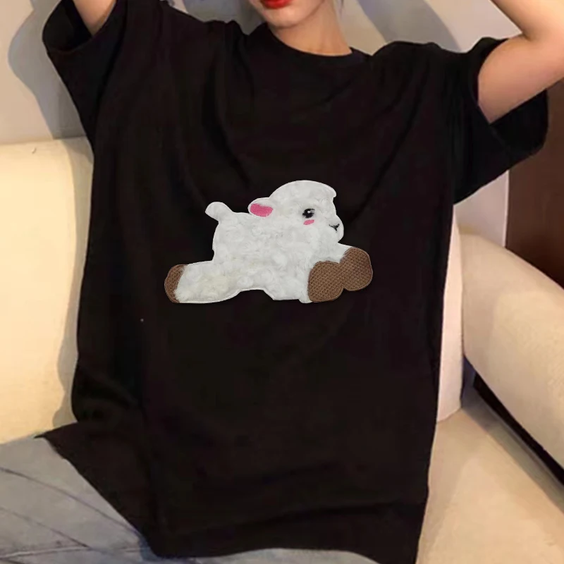 Fashion Cute Cartoon Beaded Embroidery Cat Rabbit Animal Applique Sew on For Clothing T-Shirt DIY Badges Accessory