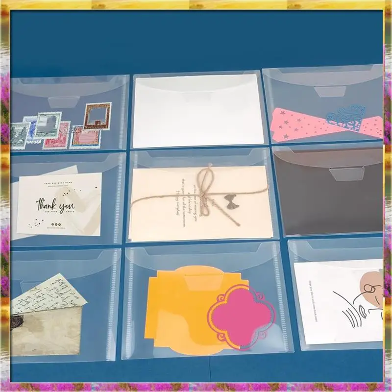 AA46 HOT-60 Pcs Stamp And Die Storage Pockets Reusable Storage Cases Seal Bags Transparent Plastic Folders
