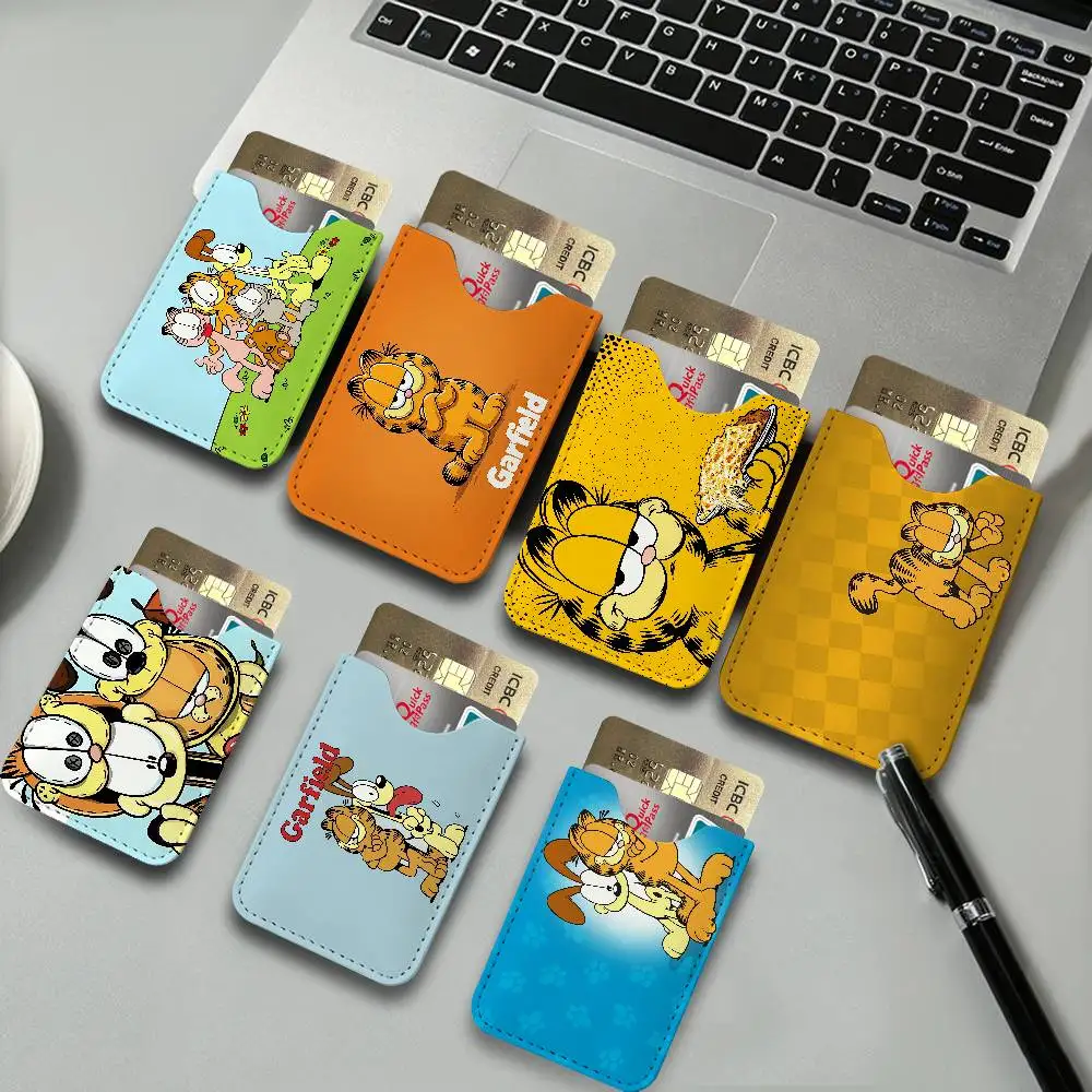 Cute Anime G-Garfields Cat PU Leather Cardholder Ultra Slim Credit ID Card Organizer Lightweight Business Card Holder