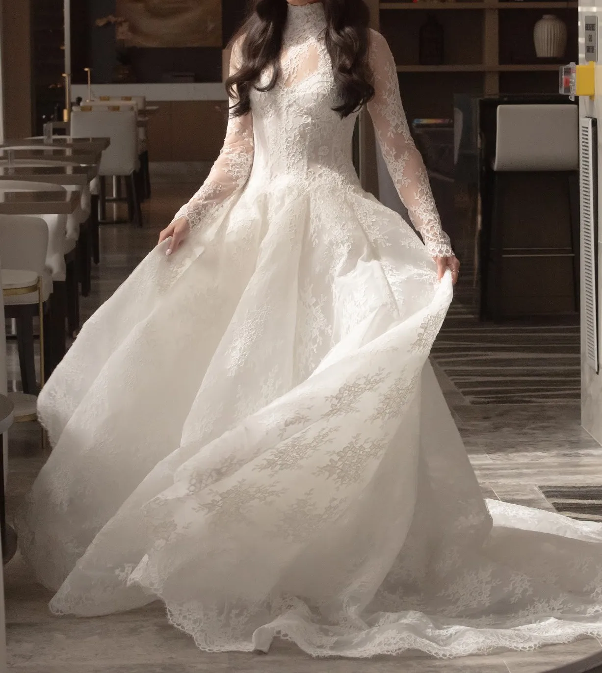 

Lace Wedding Ceremony Dress Long Sleeves Jacket Bolero Corset Chapel Garden Outdoor Castle Maternity Bridal Photo Gown Custom