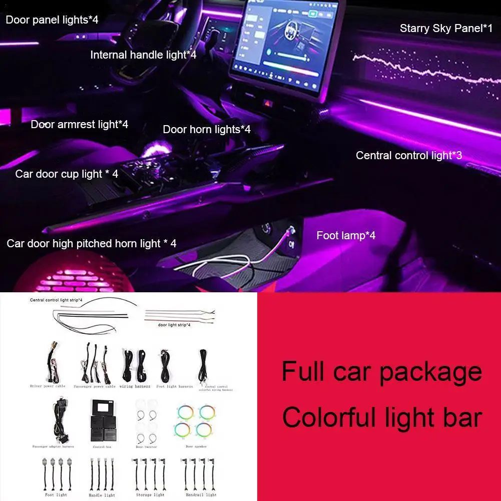 

Car Co Pilot Special Atmosphere Lamp For Chery Jetour Traveller T2 Star Panel Light Modified 64 Color Star Light Decoration