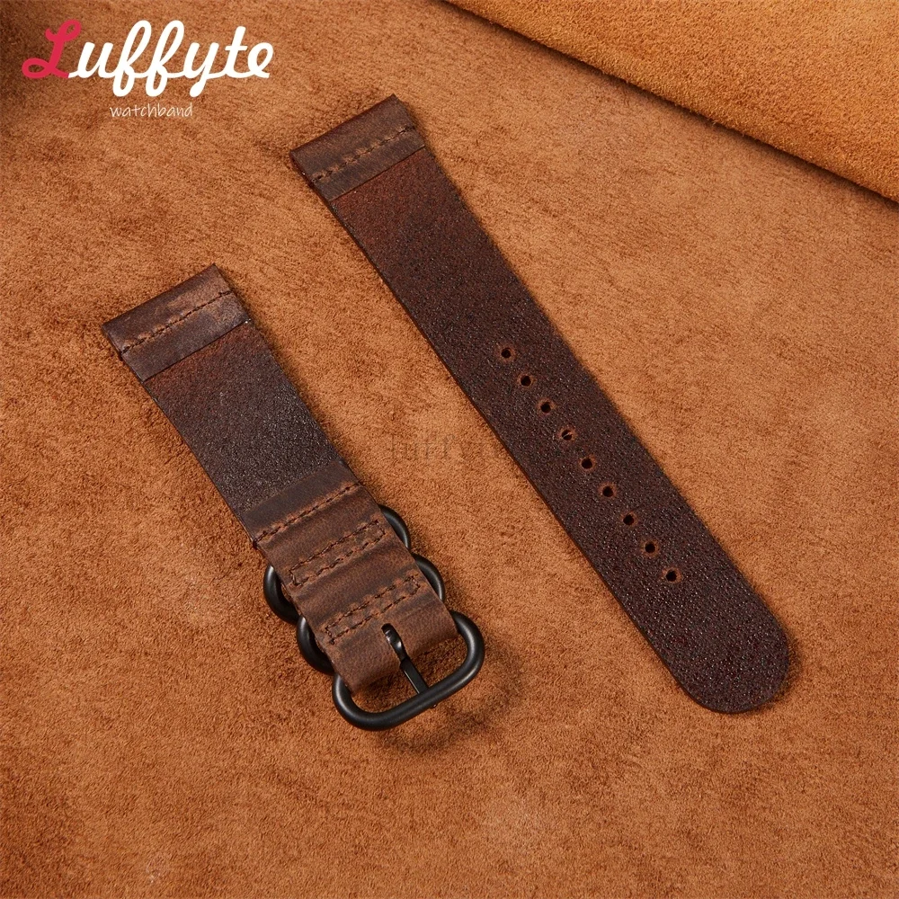 Vintage Watch Strap Genuine Leather Watchband 20mm 22mm Cowhide Wristbands Replacement Watch Belts