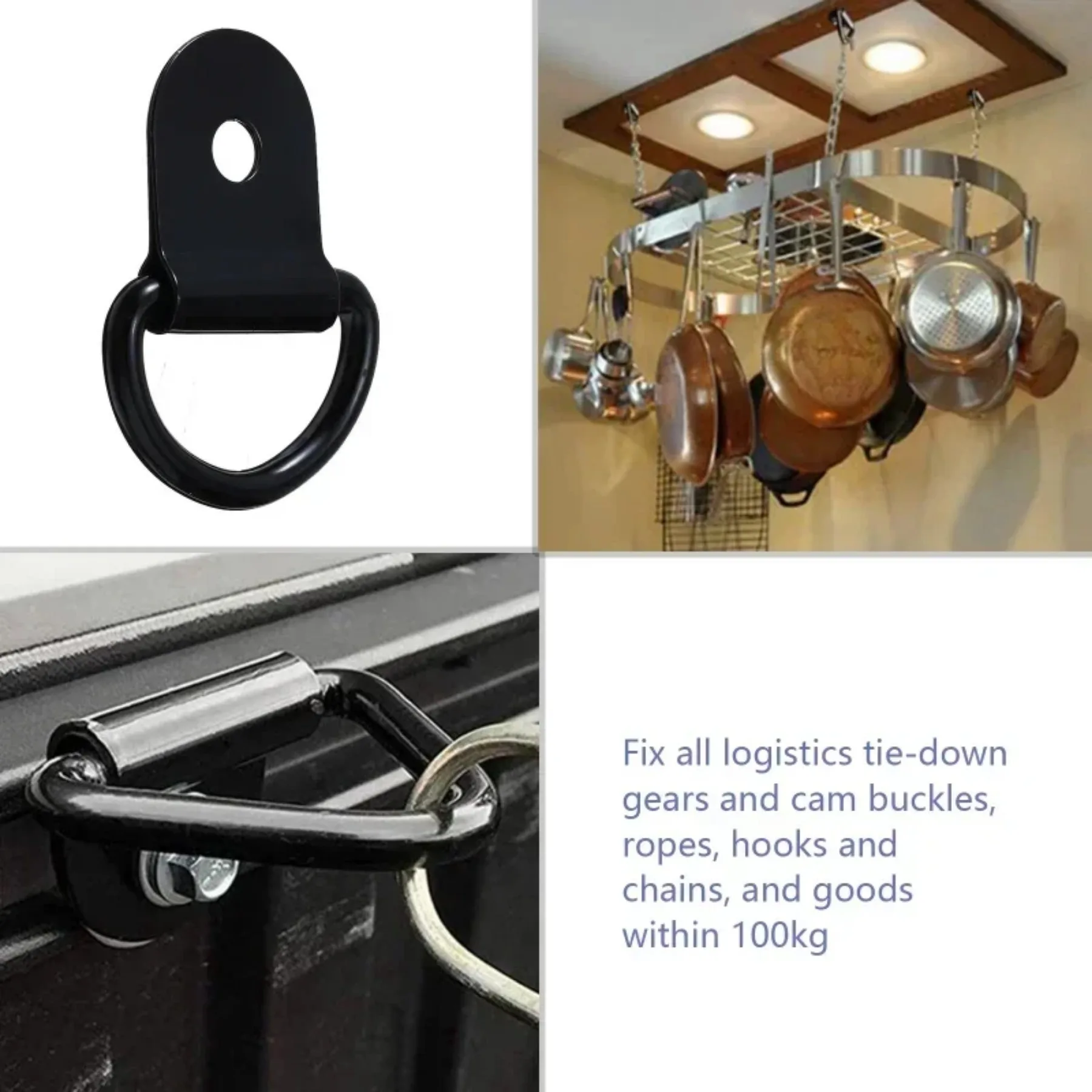 10 قطعة D خواتم التعادل أسفل المراسي حلقة سحب هوك الفولاذ المقاوم للصدأ جلد حلقة تحميل صالح لسيارة قارب مقطورة بضائع المركبات RV فان #6