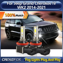 2Pcs H8 H9 H11 LED Fog Lights Bulbs 120W High Power Auto Lamps 12V For Jeep Grand Cherokee IV WK2 2014-2017 2018 2019 2020 2021
