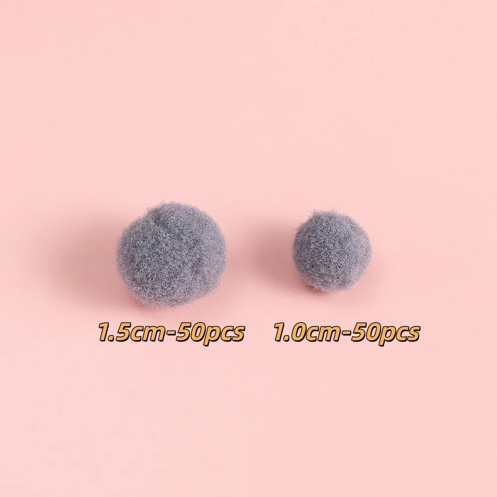 50pcs/lot Mini Fluffy High Elasticity Soft Pompoms Home Furnishing DIY Polyester Plush Ball Shoes and Hat Accessories