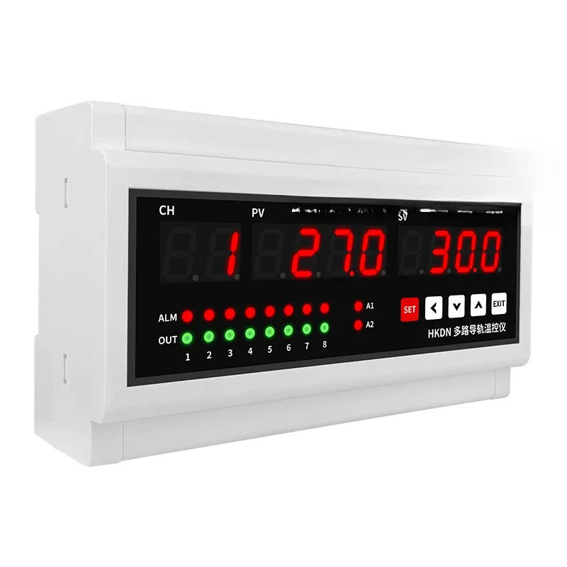

8-way guide rail type temperature controller, card rail type installation, multi-channel intelligent temperature controller PID
