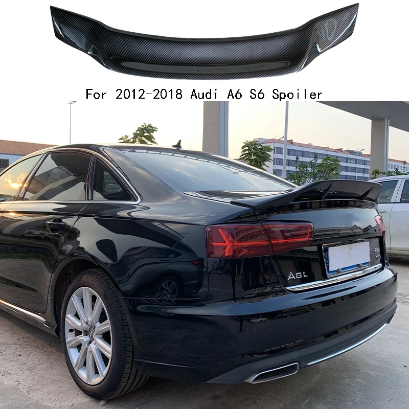 

Для Audi A6 S6 2012-2018 годов: 100% настоящий карбоновый высококачественный задний спойлер (крышка багажника) в стиле R