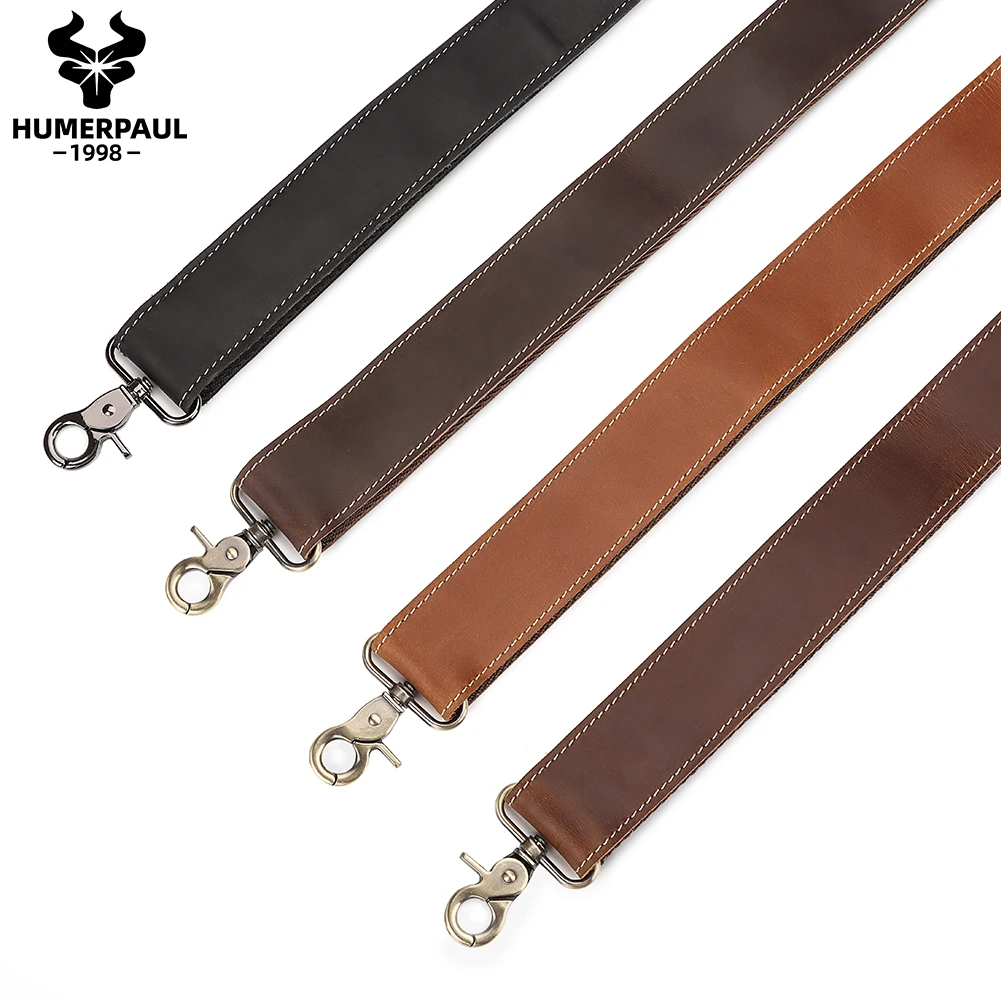 127cm Long Adjustable Genuine Leather Bag Strap for Crossbody Solid Color Messenger Shoulder Bag Strap Replacement Accessorie