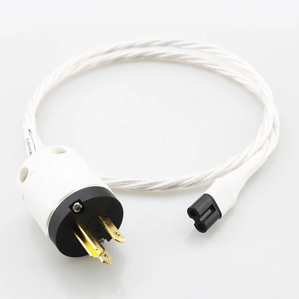 Audiocrast HIFI 7N OCC オーディオファイルグレードのオーディオ電源コード EU/US 電源ケーブル、金メッキ、mini8 形状のテールコネクタ付き