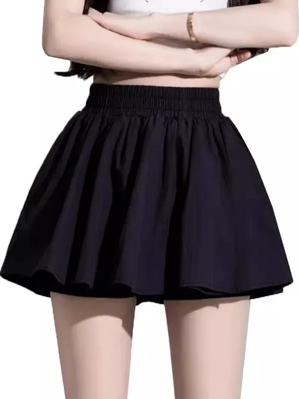 Bla Hoge Taille A-lijn Rok Vrouwen Herfst 2025, Nieuwe Sle Afslanken Pluizige Broek Anti-Licht Kleine Maat Ort rok