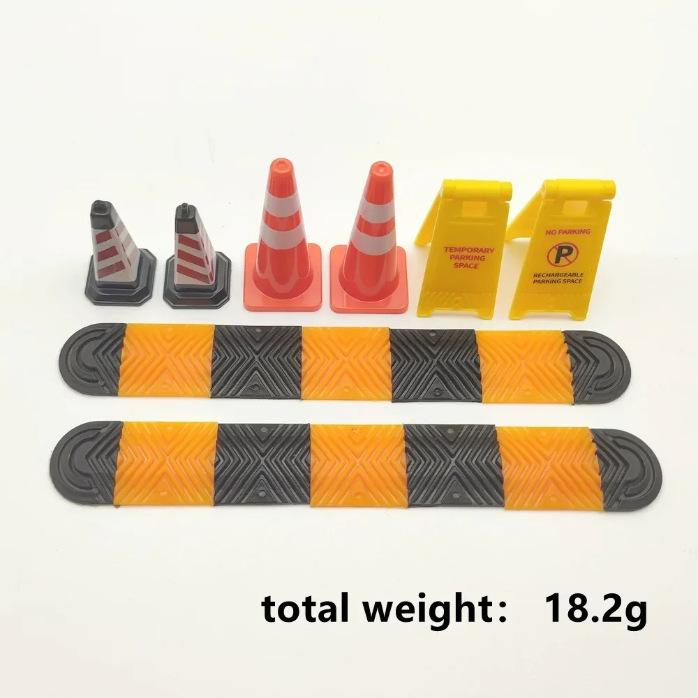 1/18 1/24 RC รถ Speed Bump ป้ายจราจร Roadblock ตกแต่งสําหรับ TRX4M Axial SCX24 FCX24 1:18 1:24 RC Crawler รถอะไหล่