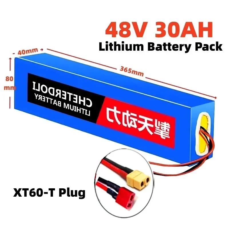 

Lithium Battery 48V 13S3P 30Ah 18650 Batteries Pack for 500W 750W motor 48v Lithium Battery Rechargeable Battery Built-in BMS