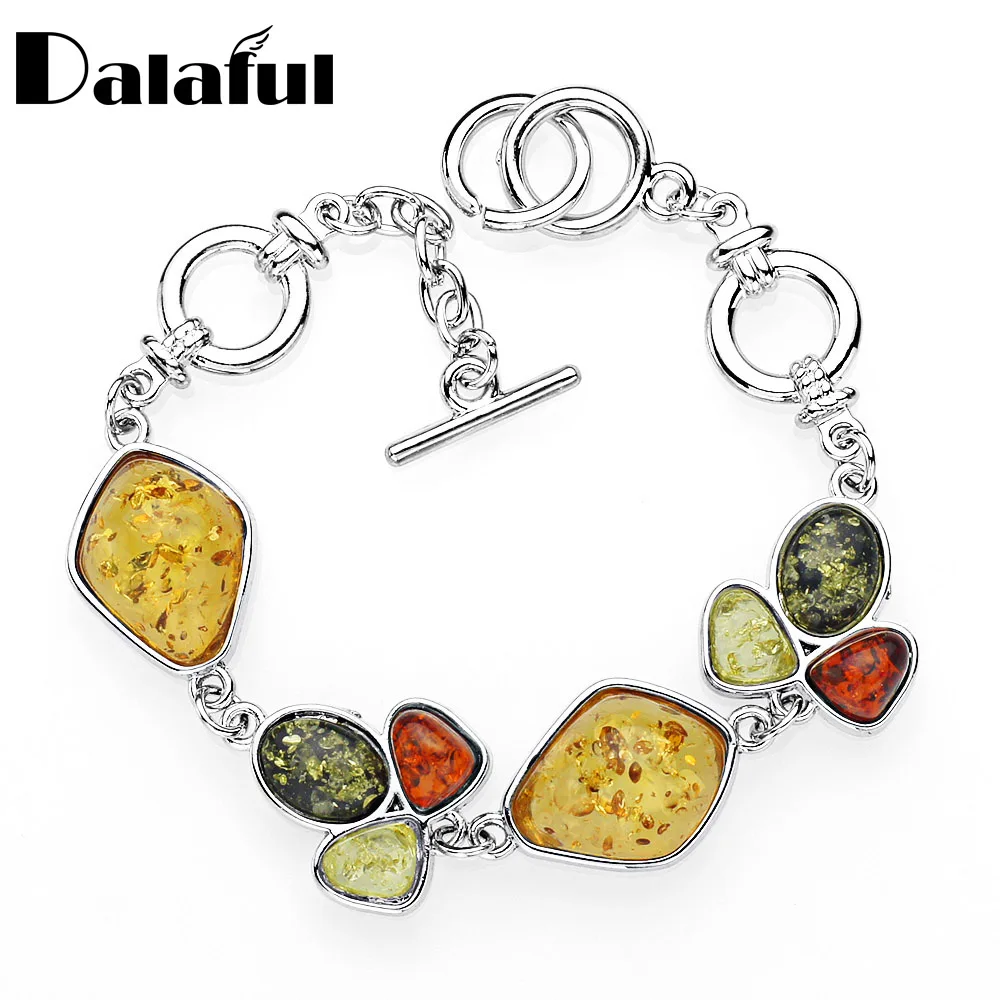 Fashion Multicolor Baltic Synthetic Honey Link Chain Bracelets & Bangles Chic Wedding Jewelry Bracelets For Women L83301 New