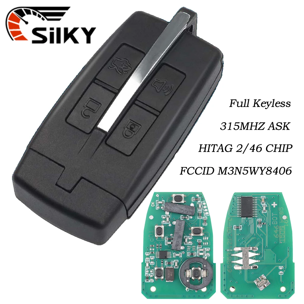 

SilKY M3N5WY8406 ID46 PCF7952 315MHz Keyless Go Car Remote Key For Lincoln MKS MKT Ford Taurus 2009 2010 2011 2012