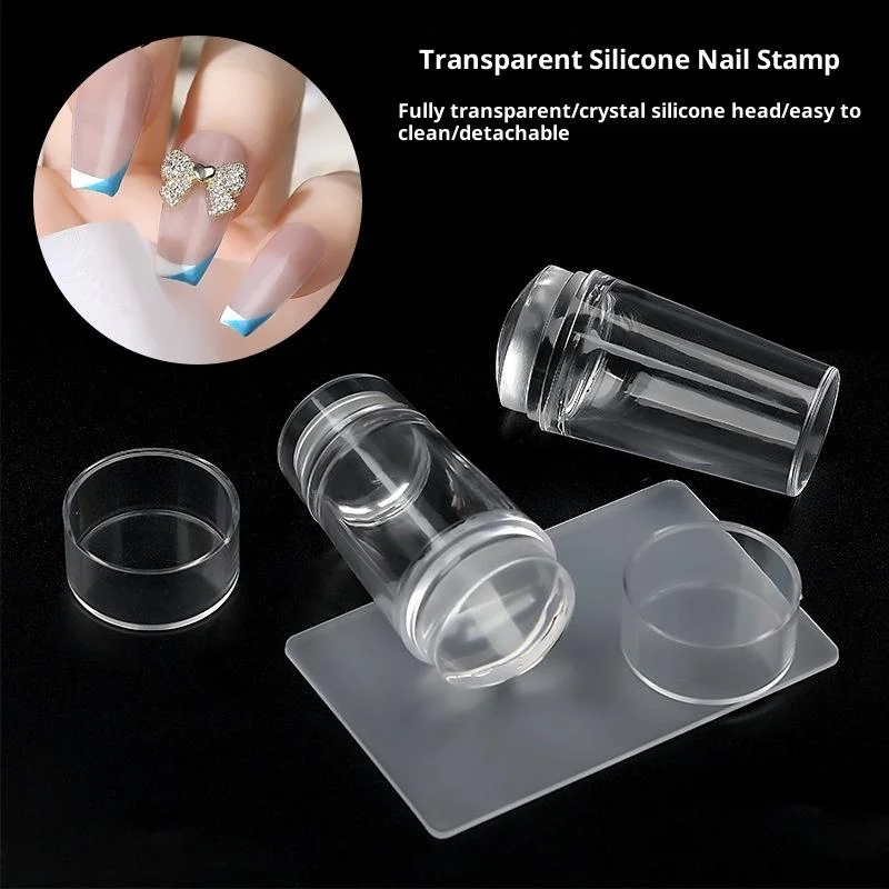 Fully Transparent Silicone Single And Double-Headed French Stamp Set For Diy Nail Decorations〔DD329〕