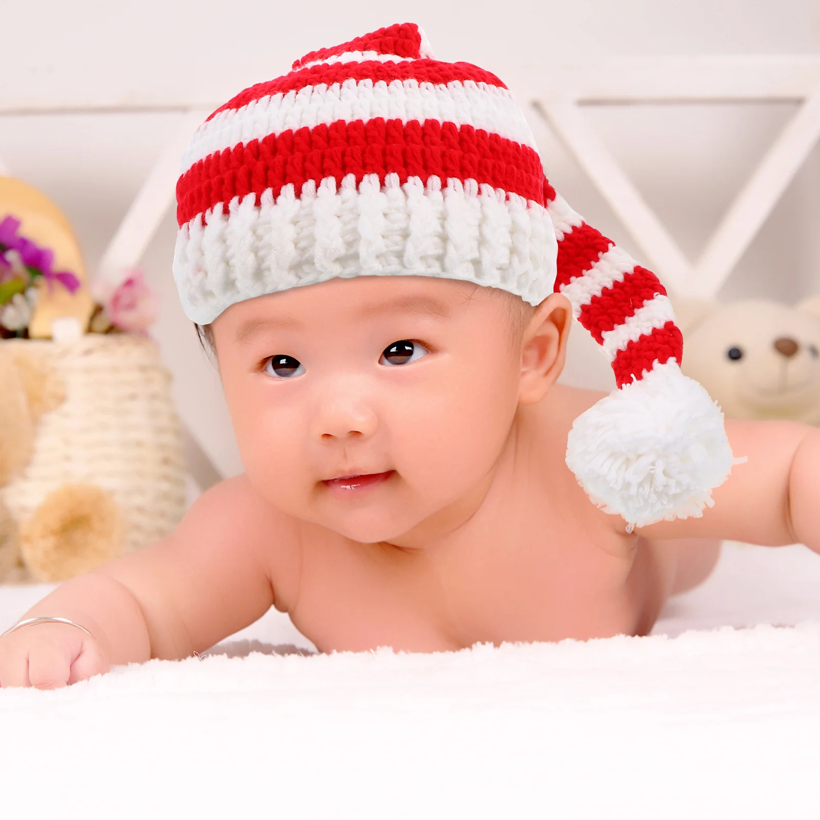 

Детская рождественская шляпа с длинным хвостом, мягкая детская реквизит для фотосессии, детский рождественский наряд для фотосъемки, новинка, реквизит для фотосессии для младенцев