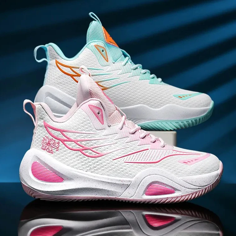 

Летние баскетбольные кроссовки, противоскользящие, износостойкие, практичные баскетбольные кроссовки с дышащей сеткой, легкие кроссовки для бега.