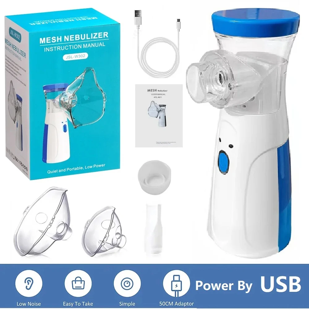 Portátil quente inalar nebulizador mini handheld malha atomizador silencioso inalador usb autoclean nebulizador adulto automizer dropshipping