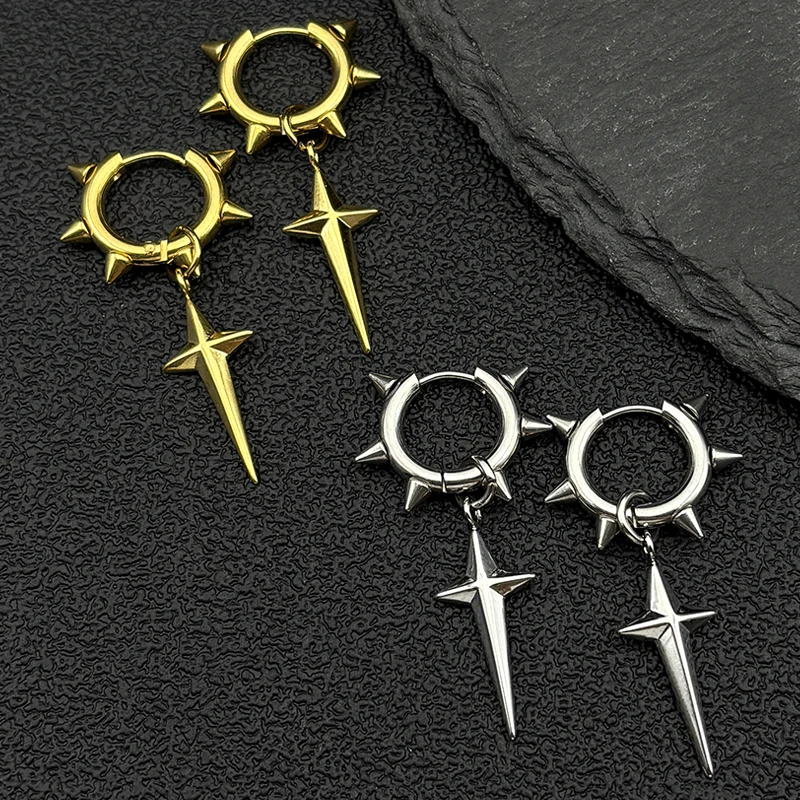 Punk Spike Niet Creolen Für Frauen Männer Ohr Studs Edelstahl Gothic Hip Hop Europäischen und Amerikanischen Ohrring Schmuck Geschenk