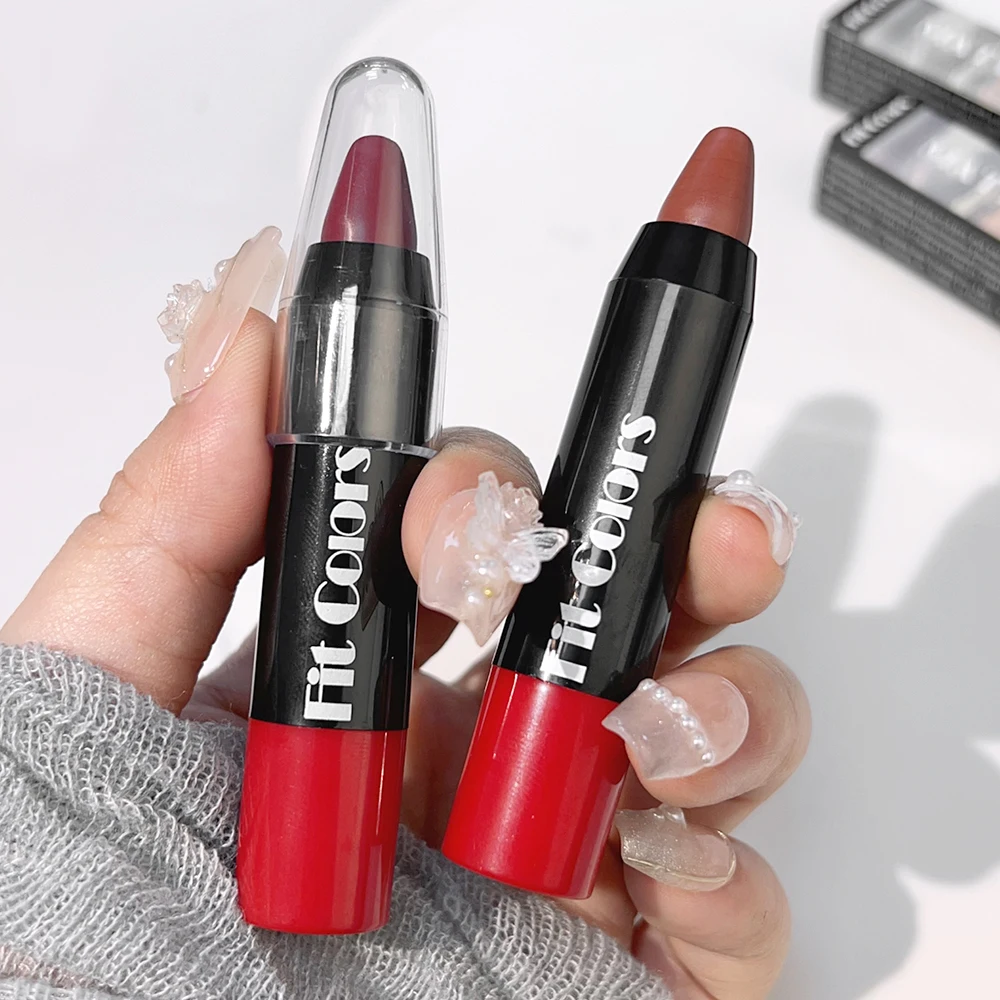 Lasting Nude Brown Lipstick Pen Waterproof Sexy Matte Velvet Red Contour Tint Crayon Lipstick Lips Liner Pencil Makeup Cosmetics