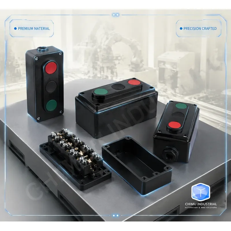 【CHIMU INDUSTRIAL】 LA4-3H 3 Position Control Button Switch Box 380V Automatic Reset Triple Combined Push Button Station for