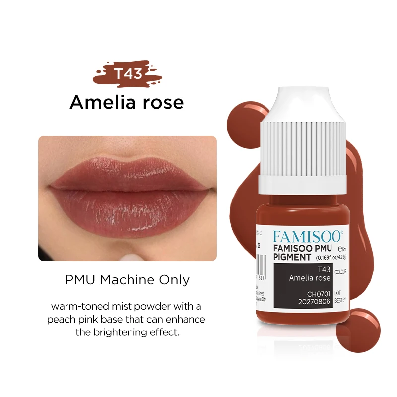FAMISOO 5 مللي أوروبا الساخن بيع 9 ألوان الشفاه الوشم الحبر ل شبه تجميل دائم الحواجب Microblading الصباغ الوشم لوازم #2