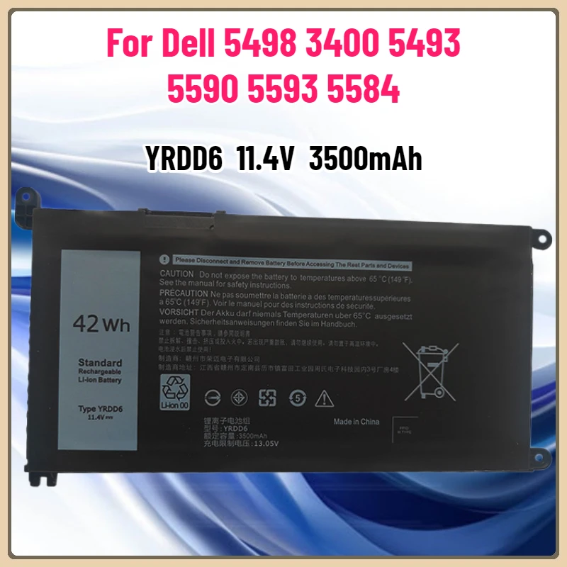 

YRDD6 1VX1H 11.4V 42Wh Lapxtop Battery for Suitable for Dell YRDD6 5498 3400 5493 5590 5593 5584 P90F Laptop Battery