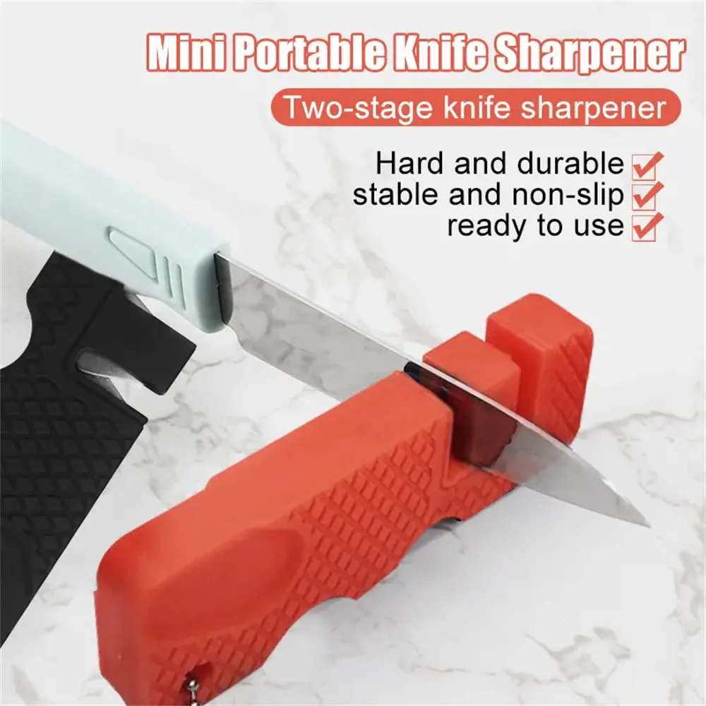 Portable Knife Sharpener Multifunctional Two Section Sharpening Stone for Camping Travel Picnic Supplies Kitchen Accessories