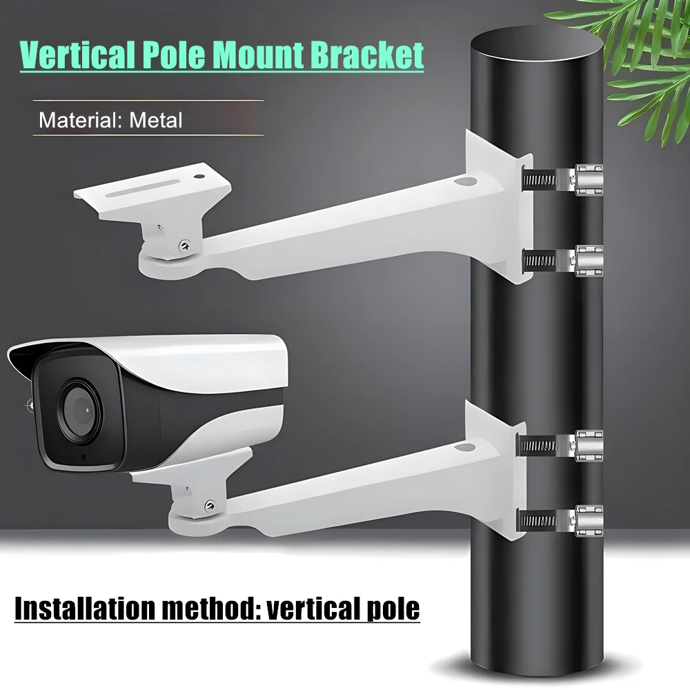 Metal Road Security Surveillance Camera Pole Mount Bracket Monitoring Hoop Support Anti-theft Security Monitor Camera Holder