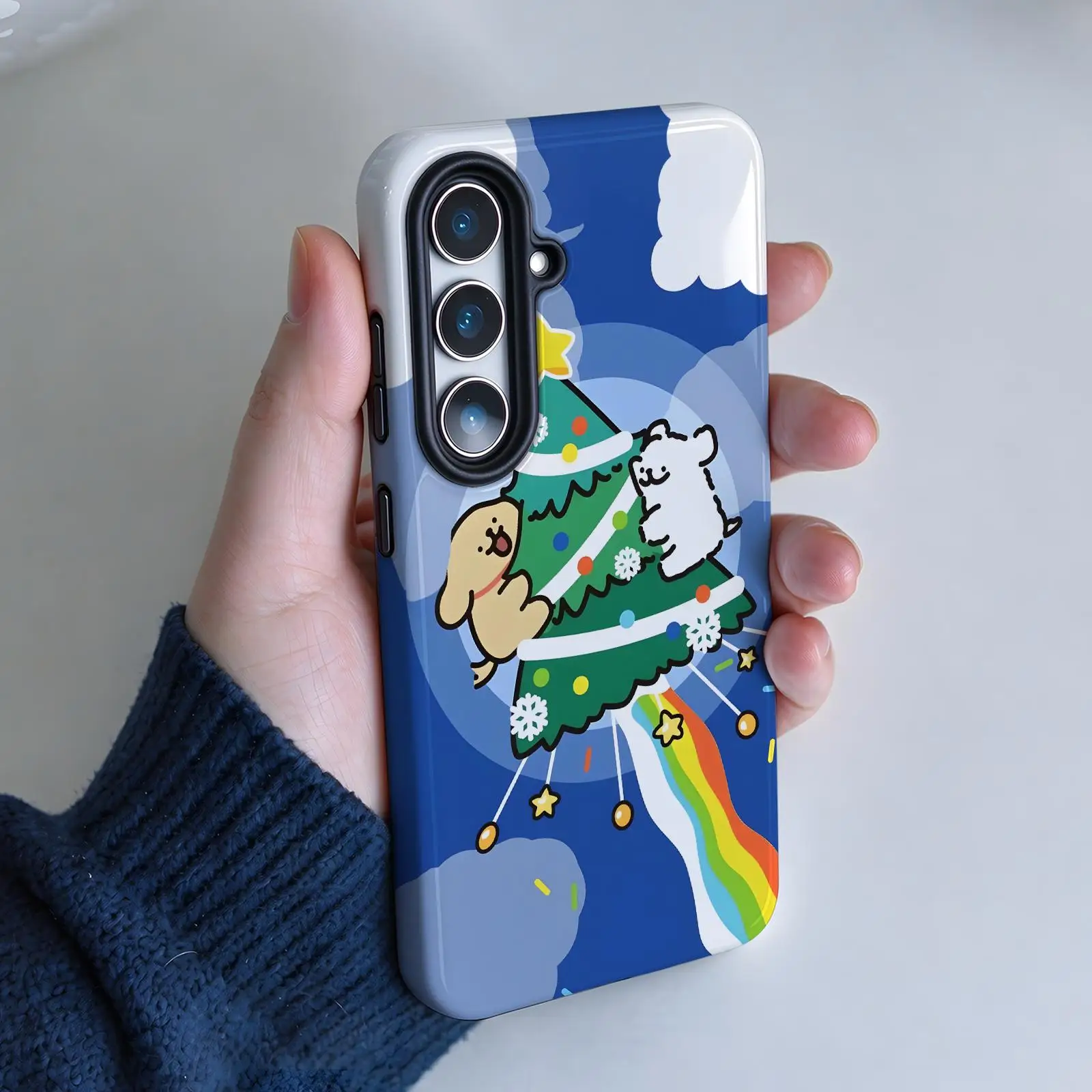 Line Puppy  Phone Case For Samsung Galaxy A57 A56 A37 A27 A17 A36 A26 A55 A35 Glossy Film Phone Case