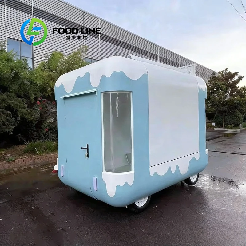 Customized Commercial Multifunctional Mobile Water Bar Truck Stainless Steel Coffee Ice Drink Cart