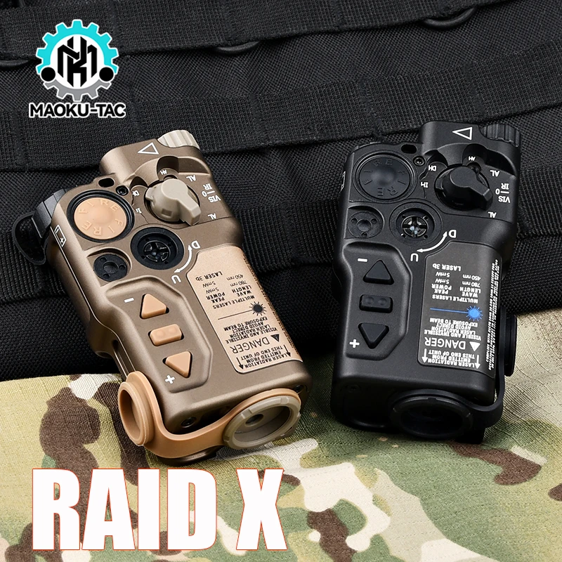 Tactical RAID X Laser Aiming Red Dot Green Blue Infrared Rays IR Strobe Laser Hunting Airsoft Accessory For 20mm Picatinny Rail