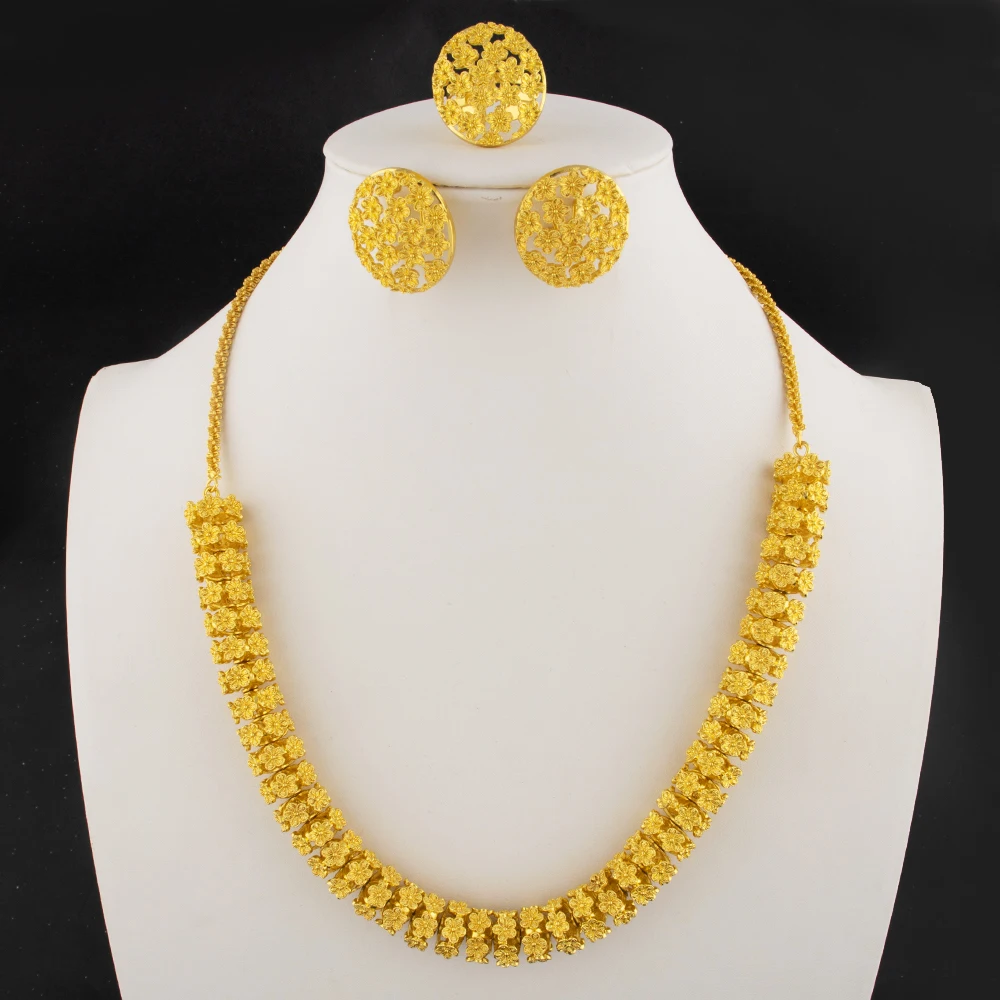 YM Dubai 18K Gold Plated Jewelry Set Gold 5