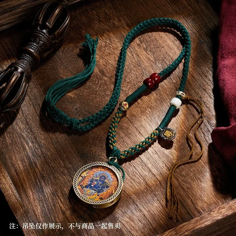 High-End Tibetan Hand-Knitted Rope Thangka Pendant Rope Amulet Halter Necklace Rope Tibet Beads Jade Pendant Pendant Rope Sweate