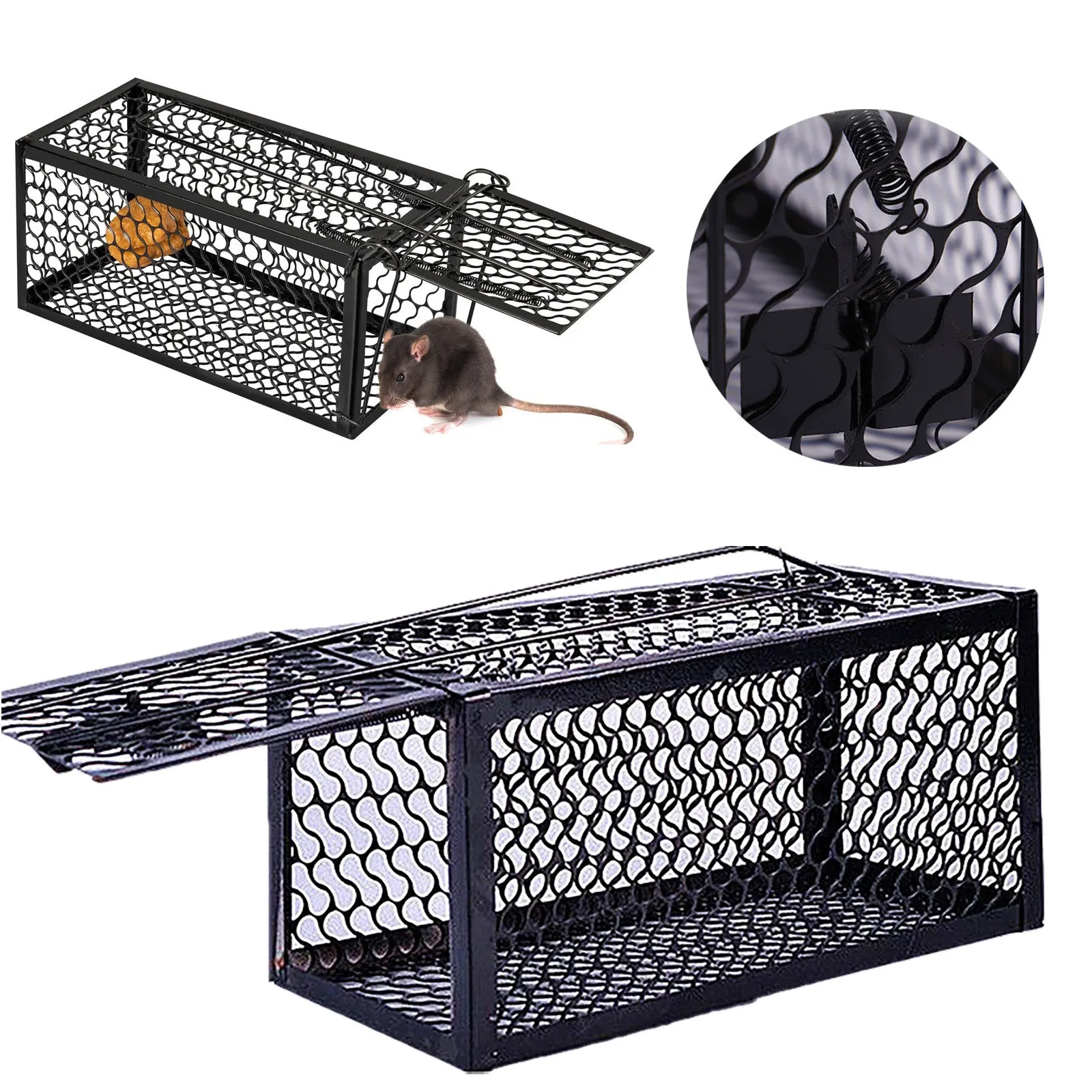 

Smart Self-locking Mousetrap Safe Firm Iron Net Household Mouse Catcher Reusable Indoor Outdoor Rat Trap Rat Cage Mousetrap Tool