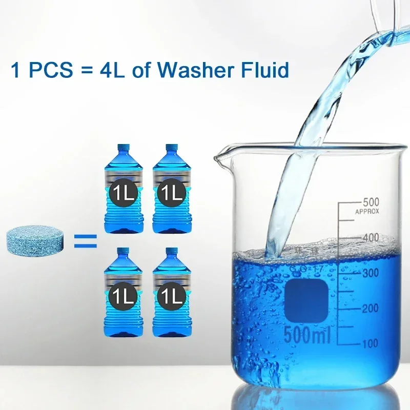 2/50PCS Solid Cleaner Car Windscreen Cleaner Effervescent Tablet Auto Wiper Glass Solid Cleaning Concentrated Tablets Detergent