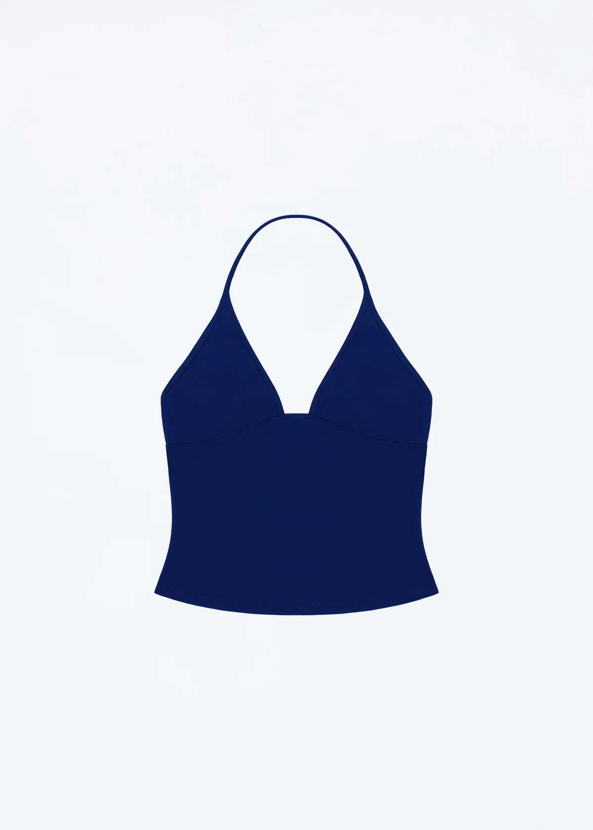 Tank Dark Blue Triangle Cup Halter V-Neck Camisole Women's Summer Sexy Low-Cut Backless Top