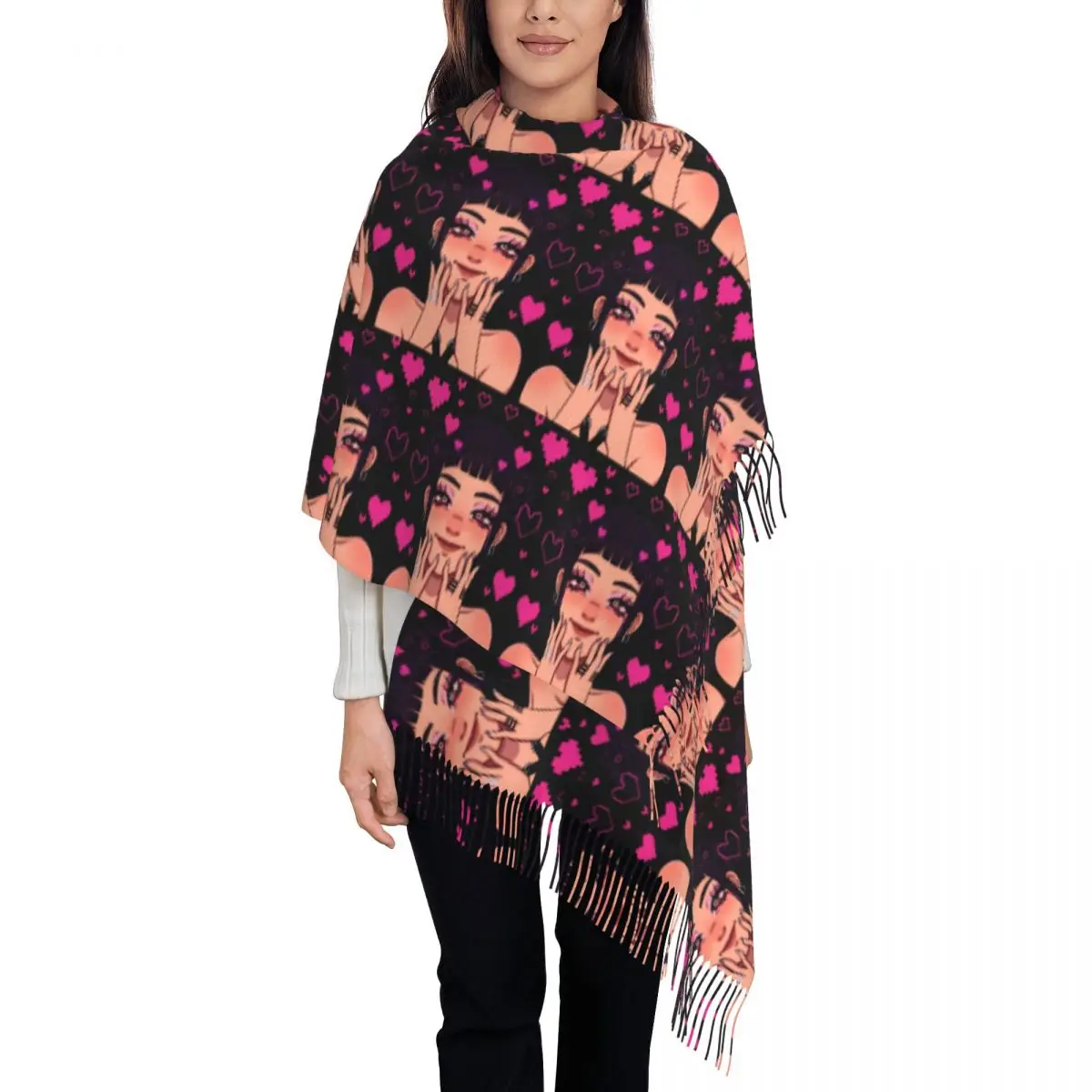 

Zoey Kpop охотники на демонов шали для женщин теплый большой мягкий шарф шейный платок шаль шарфы