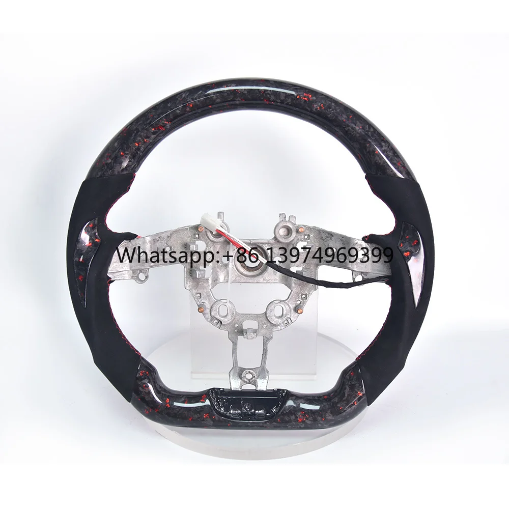 Suitable for Kia Stinger Modified Forged Carbon Fiber Steering Wheel Assembly Suede Perforated Leather Customized Upgrade