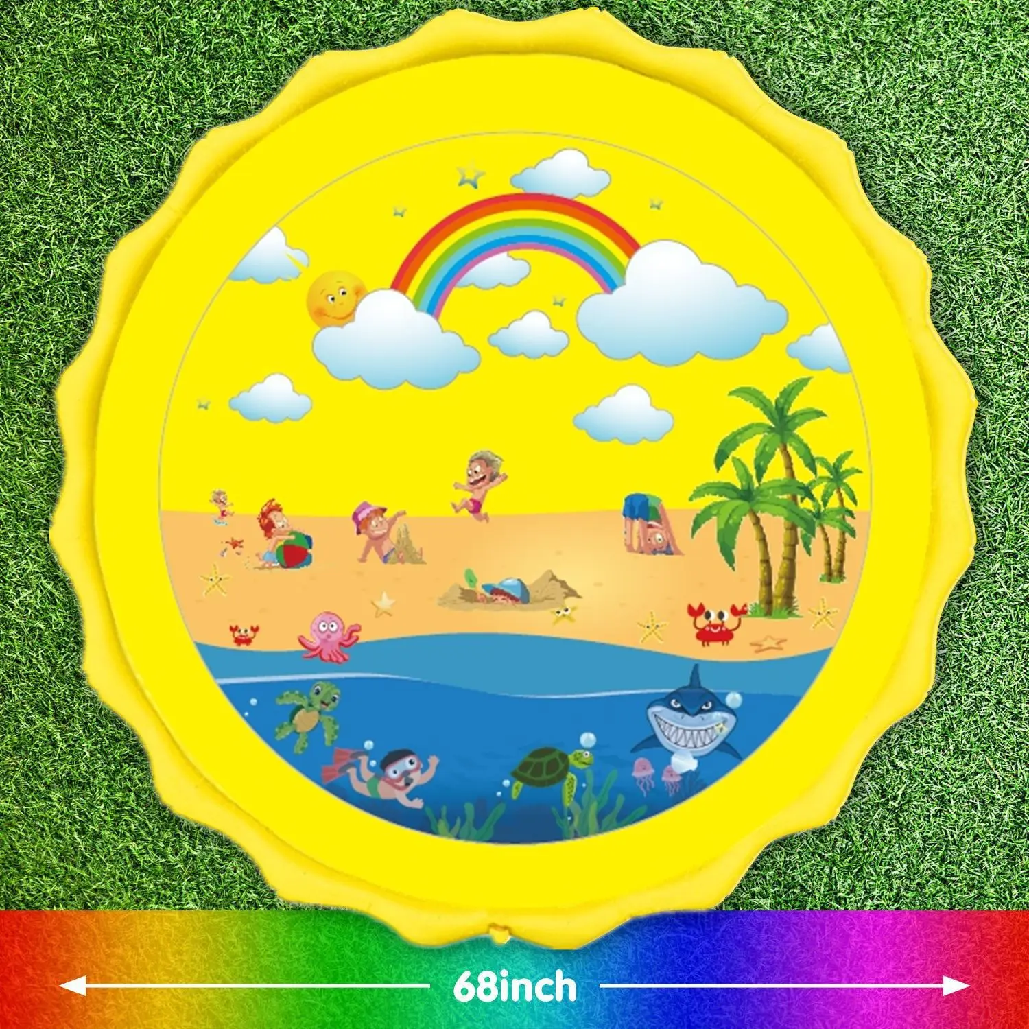 100/170 CM Children Play Water Mat Summer Beach Inflatable Water Spray Pad Outdoor Game Toy Lawn Swimming Pool Mat Kids Toys