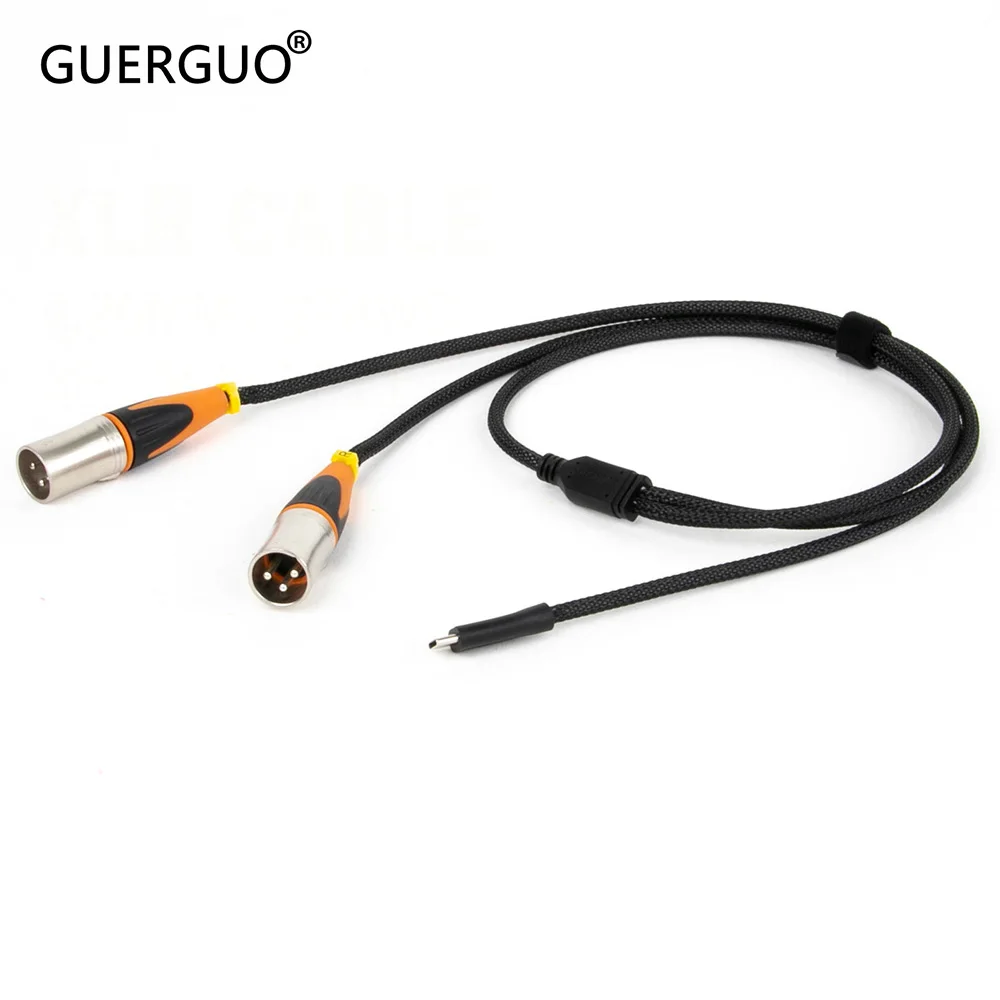 USB C to 2 XLR Audio Cable,USB Type C to 2 Waterproof XLR Stereo Power Amplifier Cord for Mobile Phone Connection Active Speaker