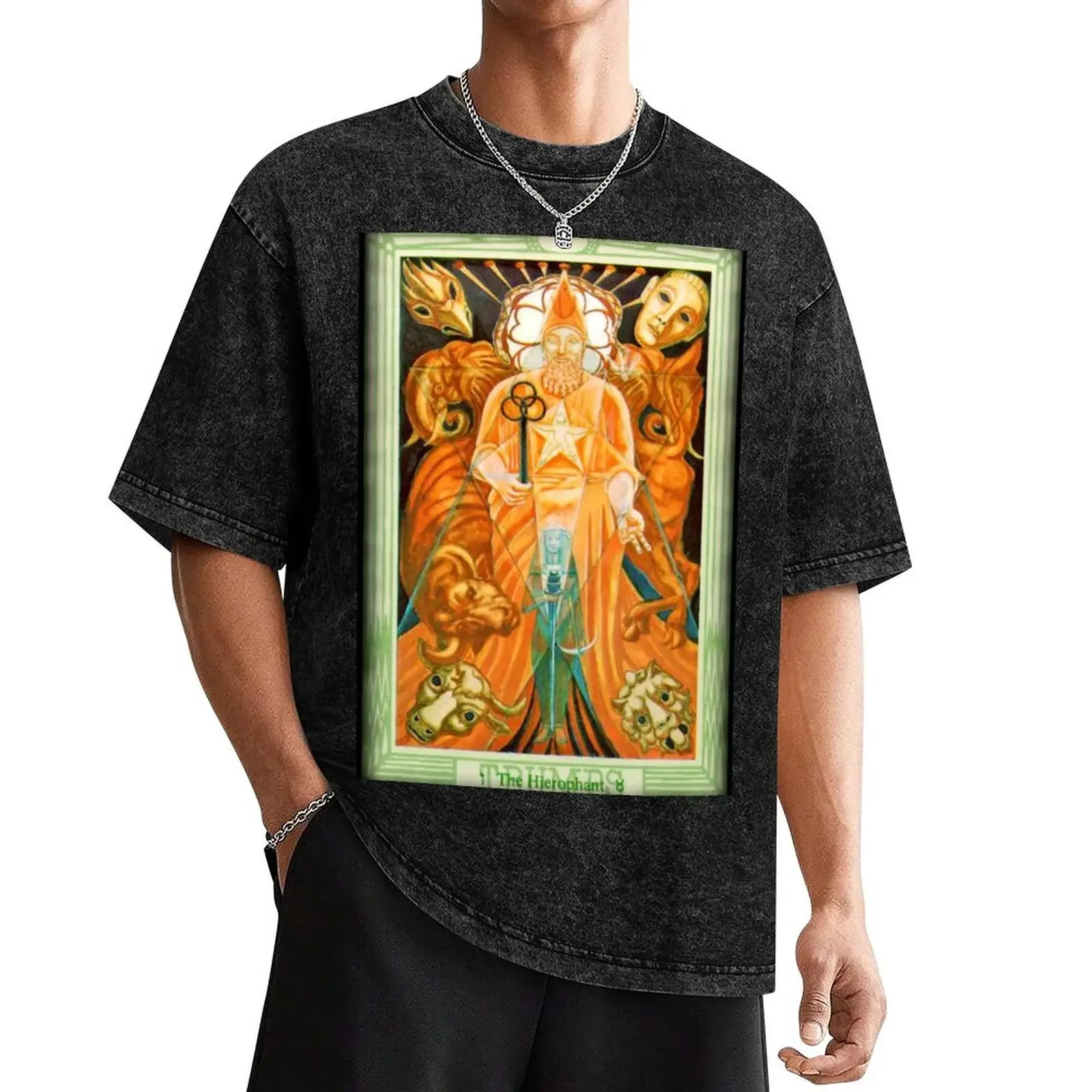 Thoth Tarot - V - The Hierophant. T-Shirt rapper graphic tees summer top cotton graphic tees mens graphic t-shirts pack