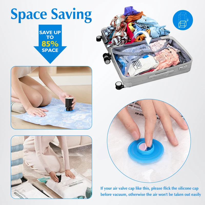 USB Rechargeable Pump for Vacuum Storage Bags Universial Portable Travel Air Pump for Compression Clothes, Bedding, Luggage