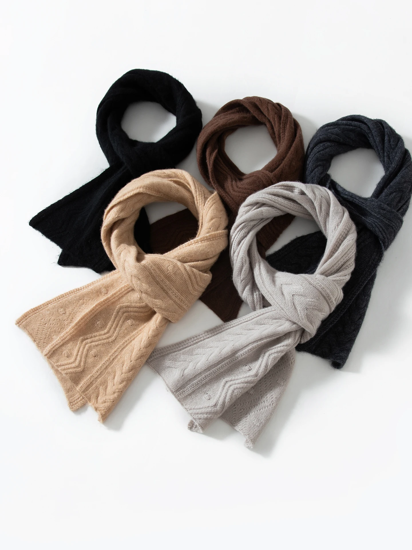 elegant-100-merino-wool-women's-scarves-autumn-winter-female-cable-knitwear-hollow-out-long-scarf-lightweight-warm-daily-wear