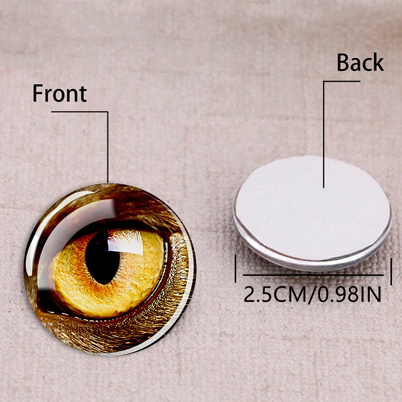 5pcs/lot Cat Snake Crocodile Owl Animal Eyes Glass Cabochon 25MM DIY Pendant Evil Eye Jewelry Making Accessories