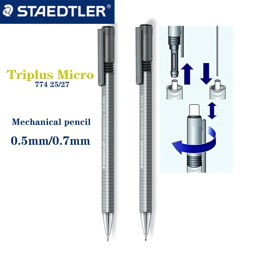 1PC STAEDTLER Triplus Micro Mechanical Pencil 774 25/27 Triangular Pen Holder 0.5mm/0.7mm Cute School Supplies Stationery Kawai