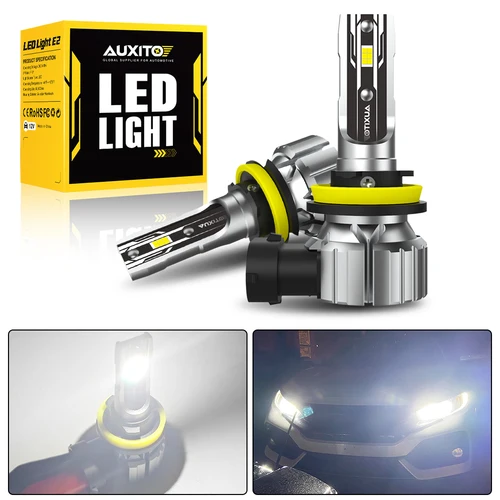 AUXITO 2 uds 9005 HB3 9006 HB4 H8 H9 H11 luz antiniebla LED PTF H16JP H11 H8 CSP bombillas de faros LED 12V lámpara antiniebla lámpara de conducción de coche DRL
